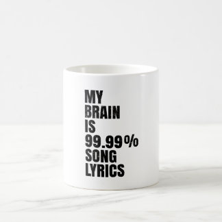 Caneca De Café My Brain Is Song Lyrics Coffee Mug 