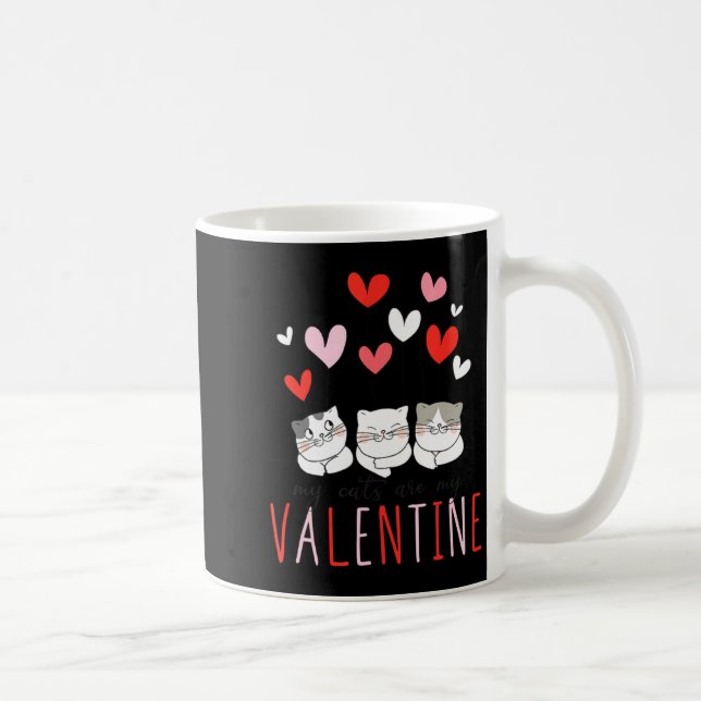 Caneca De Café My Cats Are My Valentine Cat Valentines Day 3  (Direita)