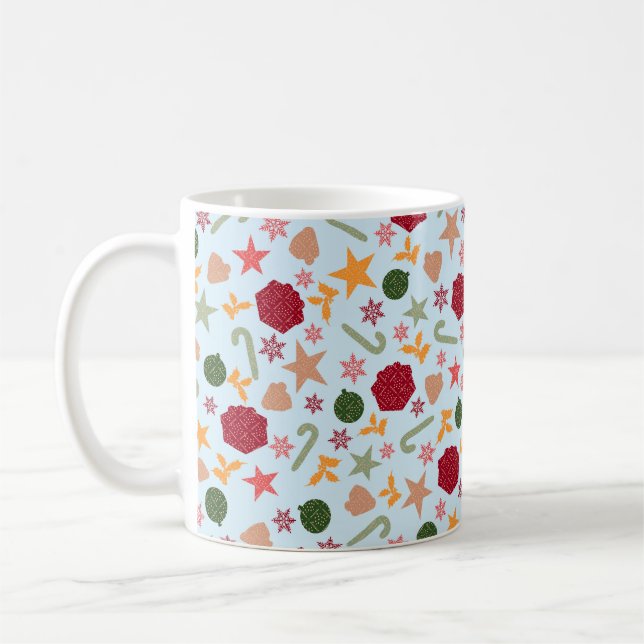 Caneca De Café My Christmas Objects Blue (Esquerda)
