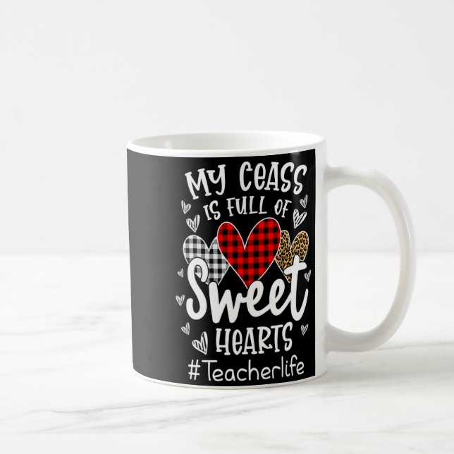 Caneca De Café My Cl Is Full Of Heart Red Plaid Leopard Valent  (Direita)