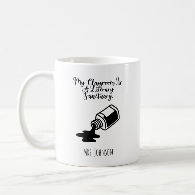 Caneca De Café My Classroom Is A Literary Sanctuary Educator (Esquerda)