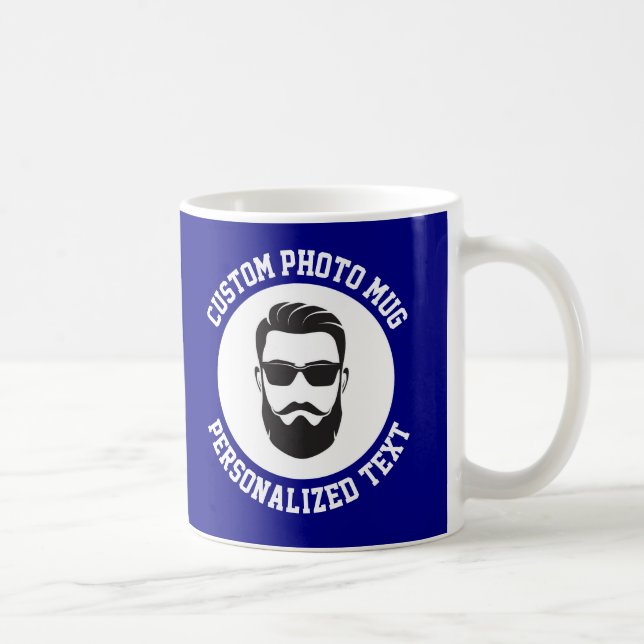 Caneca De Café My Face on a Custom Mug NAVY BLUE (Direita)