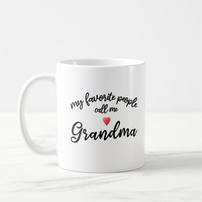 Caneca De Café My Favorite People Call Me Grandma Heart Gift (Esquerda)
