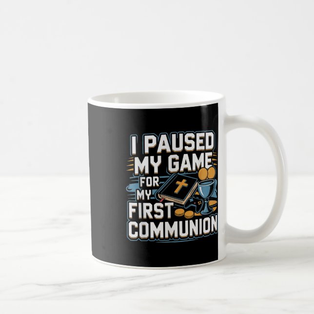 Caneca De Café My First Communion Video Game Controller Gifts Boy (Direita)
