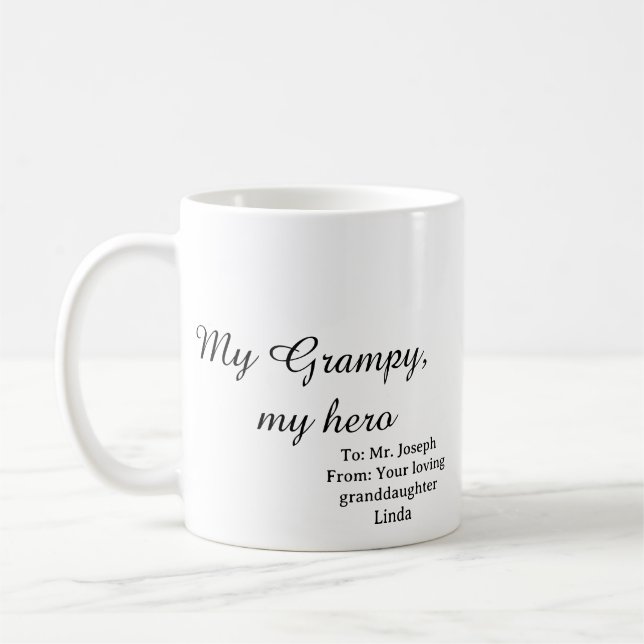Caneca De Café My Grampy My Hero Grandpa Coffee Mug (Esquerda)