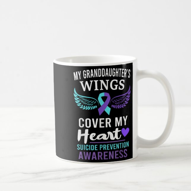 Caneca De Café My Granddaughters Wings Cover Heart Suicide Awaren (Direita)
