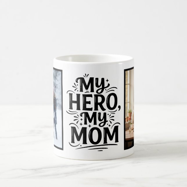 Caneca De Café My Hero My Mom Bold Personalized 2 Photo (Centro)
