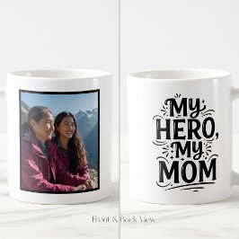 Caneca De Café My Hero My Mom Bold Personalized Custom 1 Photo