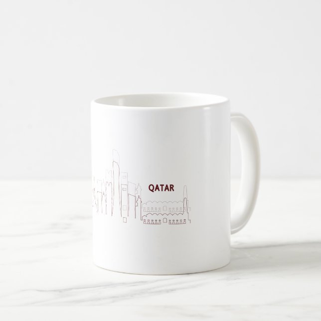 Caneca De Café My Home Qatar – Minimalist Design (Frente Esquerda)