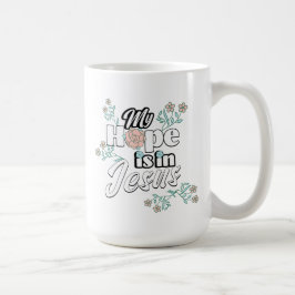 Caneca De Café My Hope is in Jesus Pink Floral