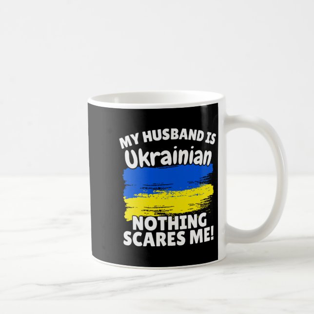 Caneca De Café My Husband Is Ukrainian Funny Ukraine Flag Gift Fo (Direita)