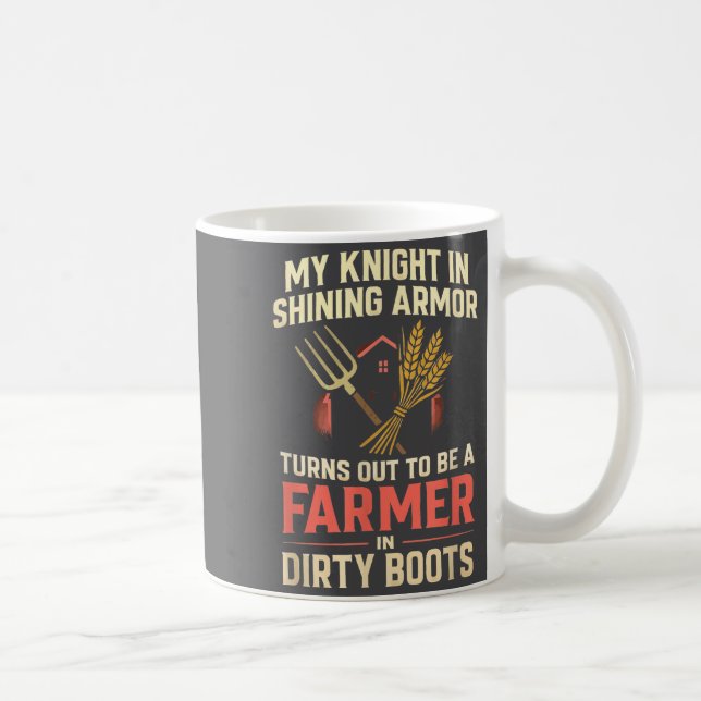 Caneca De Café My Knight In Shining Funny Farmer Wife Women Girls (Direita)