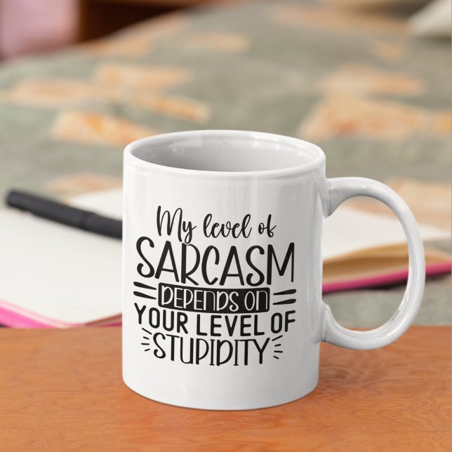 Caneca De Café My Level of Sarcasm Funny Sarcastic Saying (Criador carregado)