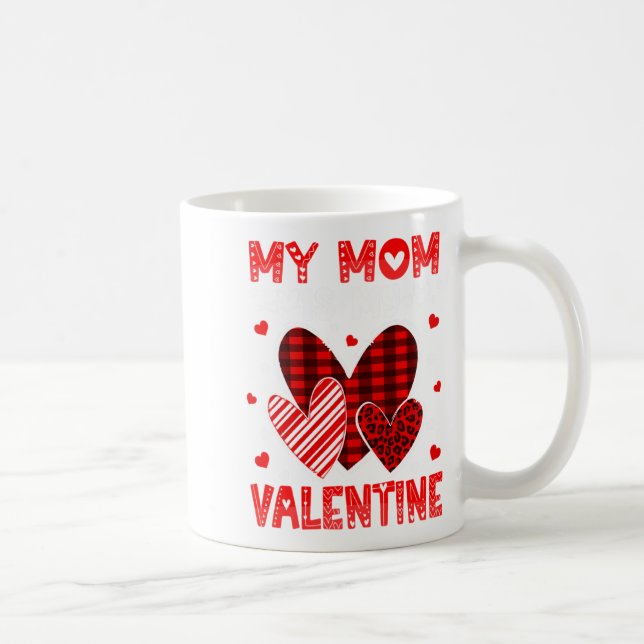 Caneca De Café My Mommy Is My Valentine Heart Kid Boys Girls Vale (Direita)