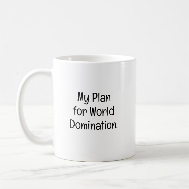Caneca De Café My Plan for World Domination (Esquerda)