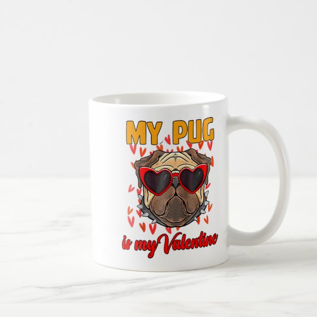 Caneca De Café My Pug In My Valentine Cute Valentineu2019s Day Pe (Direita)