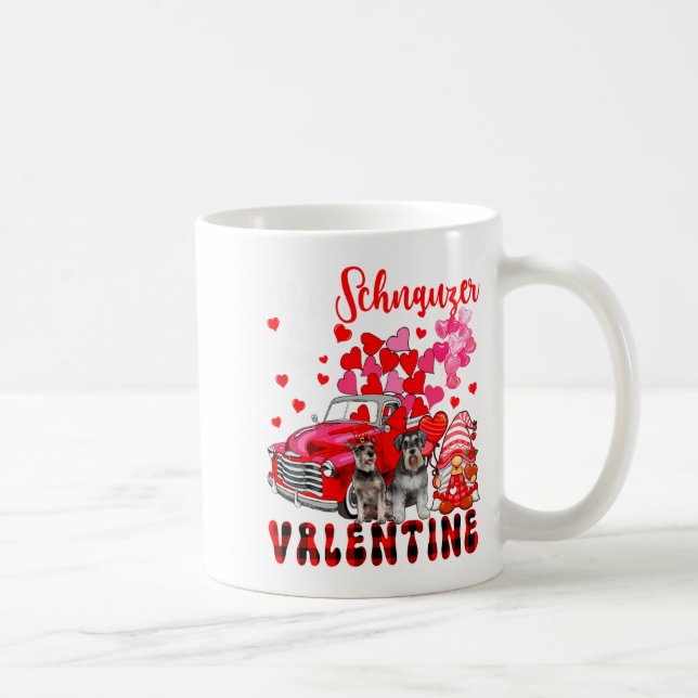 Caneca De Café My Schnauzer Is My Valentine Two Dogs With Gnome P (Direita)
