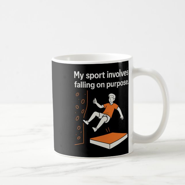 Caneca De Café My Sport Involves Falling On Purpose Climbing Humo (Direita)