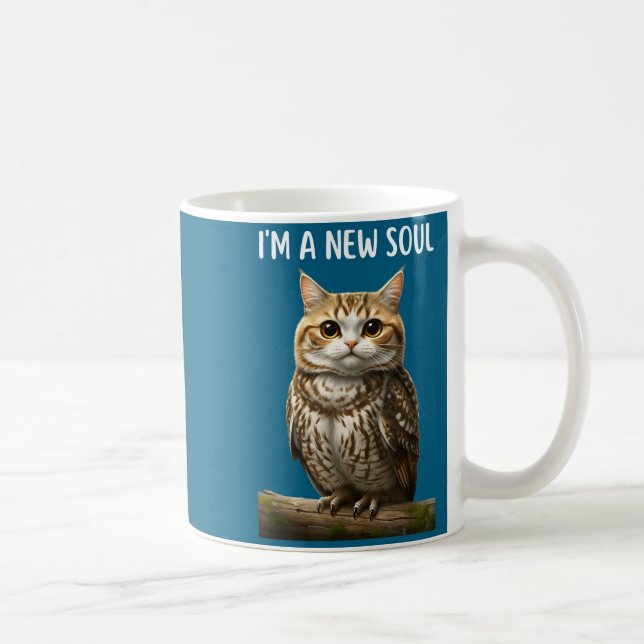 Caneca De Café My Srit Animal Funny Meowl, Cursed Cat Owl Brainro (Direita)