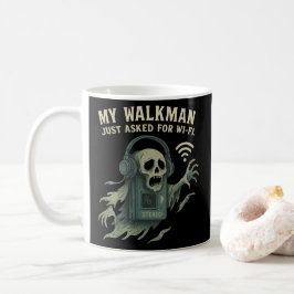 Caneca De Café My Walkman Asked for Wi-Fi Retro Tech Horror