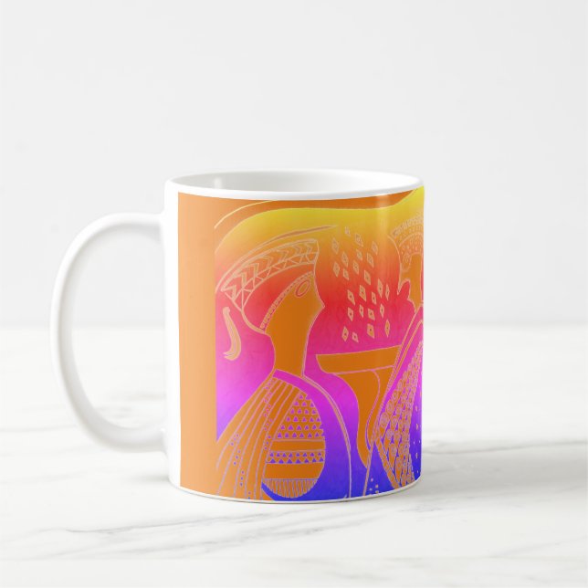 Caneca De Café Mycenaea Grego Inspirou Laranja Gossips Mug (Esquerda)