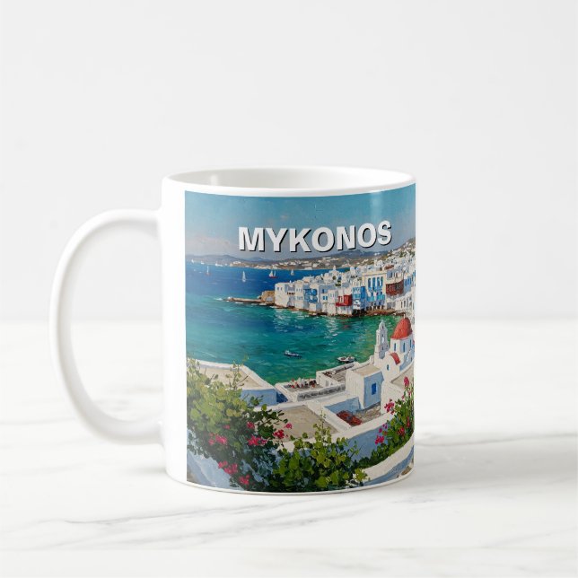 Caneca De Café Mykonos Grécia Ilhas Gregas Pequena Veneza (Esquerda)