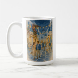 Caneca De Café Mykonos Grécia Watercolor