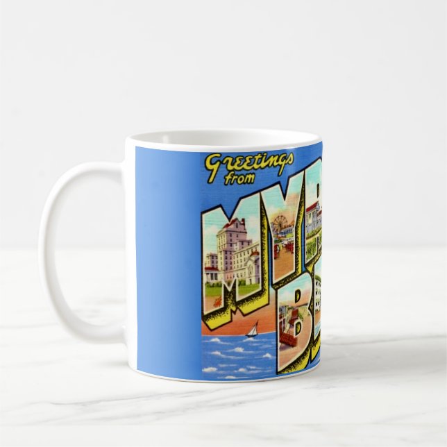Caneca De Café Myrtle Beach SC Saudação (Esquerda)