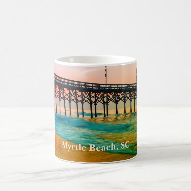 Caneca De Café Myrtle Beach, South Carolina Sunset no Pier (Centro)