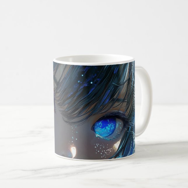 Caneca De Café Mysterious Fantasy Girl - Ocean Art Aesthetic (Frente Esquerda)