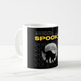 Caneca De Café Mystic Black Cat and Moon Aestic Halloween Mug