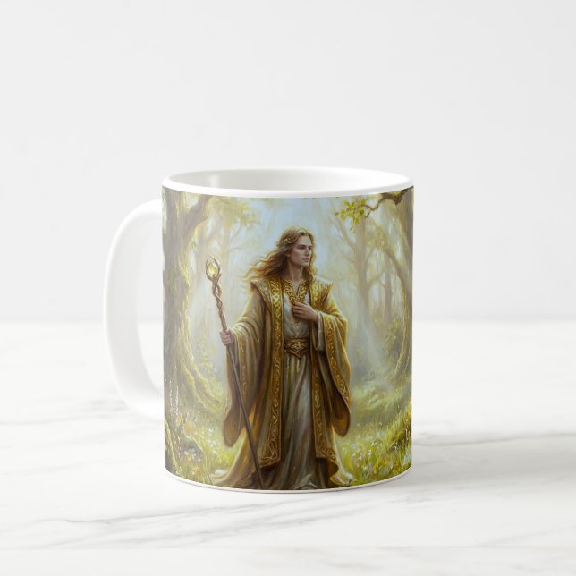 Caneca De Café Mystic Forest Mage Fantasy (Frente Esquerda)