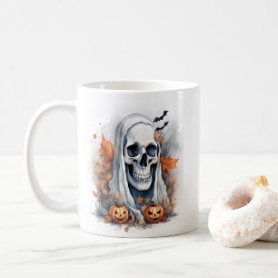 Caneca De Café Mystic Halloween Ghost Art - Encantando Presente