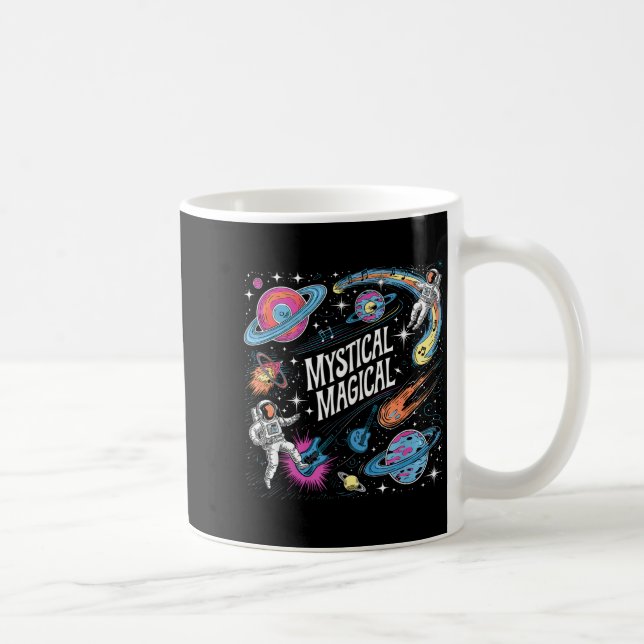Caneca De Café Mystical Magical Retro Aesthetic Space Gift Men Wo (Direita)