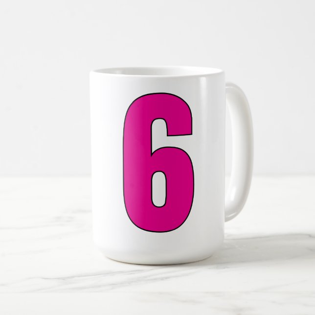 Caneca De Café Nº 06 - Na moda Numeric Statement Art (Frente Esquerda)