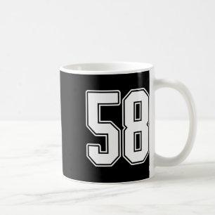Caneca De Café Nº 58 White Outline Número 58 Esportivo Fan Jersey