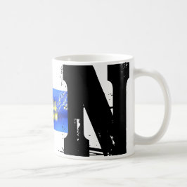 Caneca De Café N Monograma Tipográfico Grunge Mug