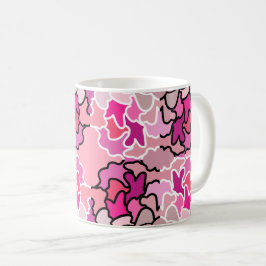 Caneca De Café Na Arte Geométrica Do Meio século Rosa
