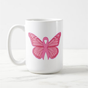 Caneca De Café Na Borboleta Rosa