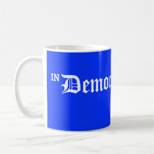 Caneca De Café Na democracia nós confiamos, azul