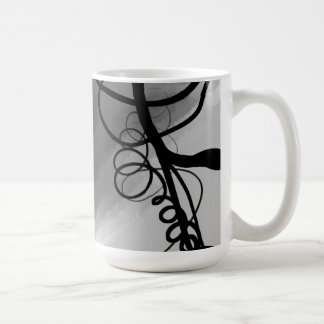 Caneca De Café Na grade: Cinza Abstrato, Preto e Branco
