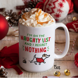 Caneca De Café Na lista travessa e eu não lamento nada de cachorr