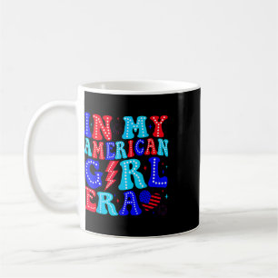 Caneca De Café Na Minha Era de Garota Americana Retro 4 de Julho
