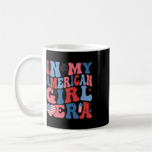 Caneca De Café Na Minha Era de Garota Americana Retro 4 de Julho
