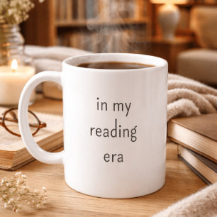 Caneca De Café Na Minha Era de Leitura Amante de Livros Minimalis