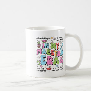 Caneca De Café Na Minha Era de Maestra Professora Bilíngue Espanh