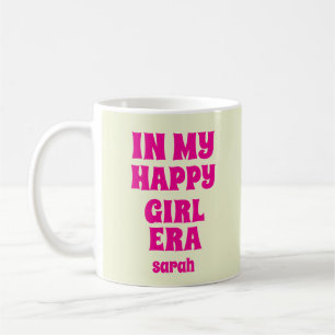 CANECA DE CAFÉ NA MINHA ERA DE MENINA FELIZ NOME E TEXTO PERSONAL