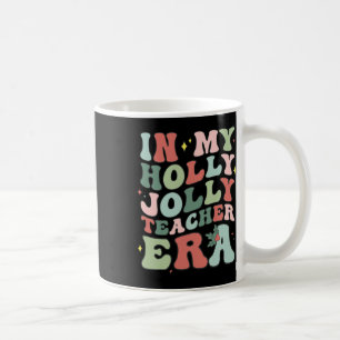 Caneca De Café Na Minha Era de Professora Alegre de Natal Holly