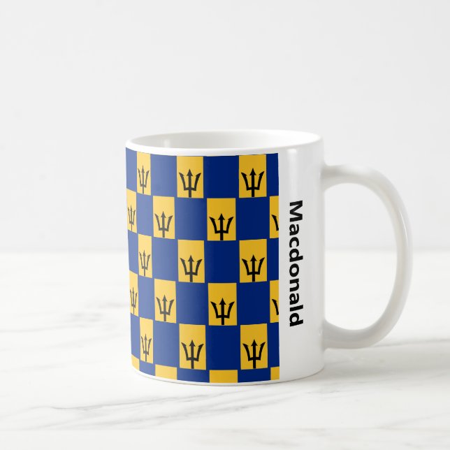 Caneca De Café Na moda Barbados Flag Café Mug (Direita)