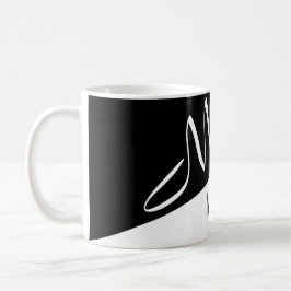 Caneca De Café na moda Black & White split script Monogramed
